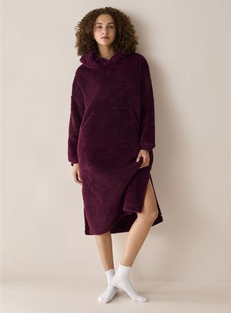Miiyu Womens Soft plush lounge hoodie-dress