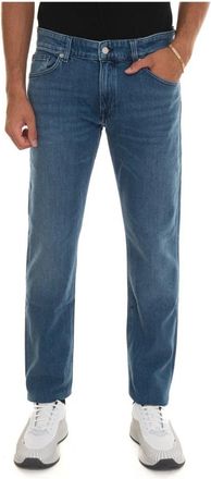HUGO BOSS Stonewashed Denim Jeans - Heren - Slim Fit Jeans - Blauw - W42 - Denim - Jeans