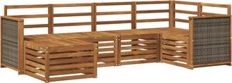 vidaXL Conjunto De Sof&aacute;s De Exterior 5 Uds. Natural Vidaxl
