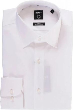 HUGO BOSS H-HANK-kent-C1-214 Overhemd - Heren - Zakelijke Overhemden - Wit - 6XL - Katoen - Overhemden