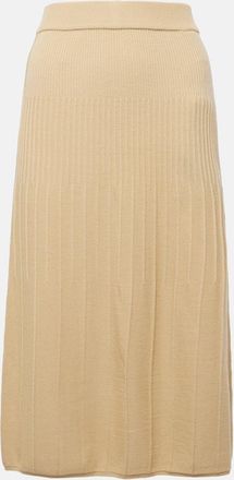 Joseph Ribbed-knit wool midi skirt
