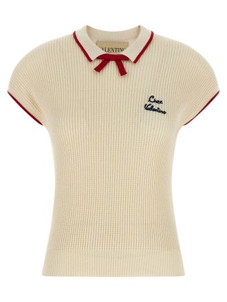Valentino Garavani Beige Cotton Shortsleeve Womens Shirt