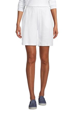 Lands End Sport Knit High Rise Shorts in White at Nordstrom, Size X-Small Short
