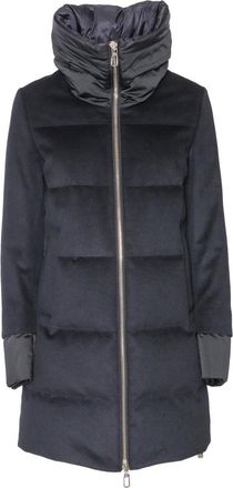 Duno Gewatteerde wollen puffer - Dames - Parka Jassen - Zwart - 2XL - Wol - Jassen
