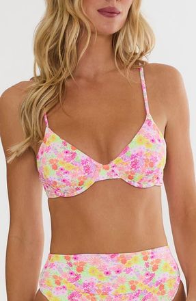 Beach Riot Camilla Underwire Bikini Top in Neon Bouquet at Nordstrom, Size X-Small