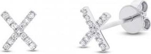 Allurez 0.07ct 14k White Gold Diamond x Stud Earrings