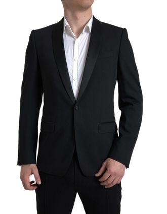 Dolce & Gabbana Black Wool Single Breasted MARTINI Mens Blazer