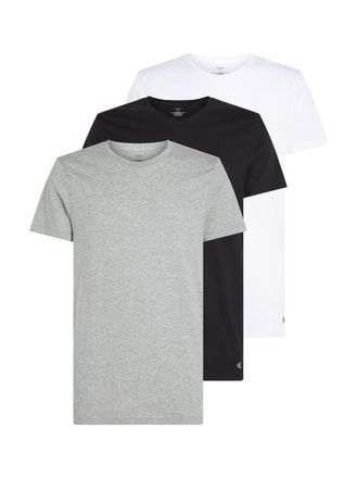Calvin Klein Underwear T-Shirt S/S CREW NECK 3PK, Herren, Gr. XXL (56), schwarz-weiss (schwarz, wei&szlig;, grau), Jersey, Obermaterial: 100% Baumwolle, CALVIN KLEIN UNDERWEAR, un