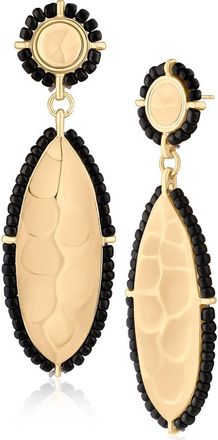Jardin Beaded Trim Drop Earrings in Black/Gold at Nordstrom Rack