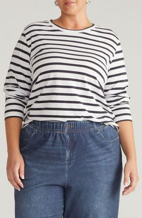 Universal Standard Light As Air Top in Zen Black/White at Nordstrom, Size Xs