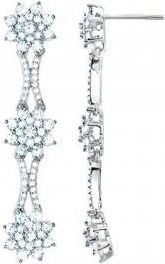 Allurez 3.15ct 14k White Gold Diamond Fancy Earrings