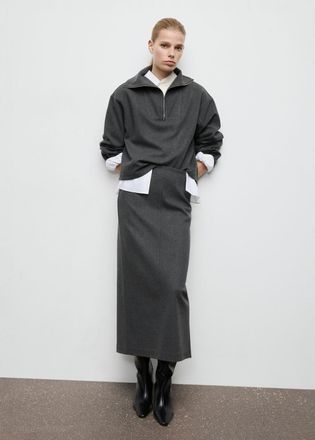 Mango Felpa collo alto zip grigio scuro vigor&eacute; - Donna - XXS - MANGO