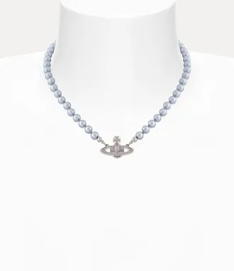 Vivienne Westwood Mini Bas Relief Pearl Choker Platinum-violet-crystal-crystal-lavender-pearl Platinum-violet-crystal-crystal-lavender-pearl Women