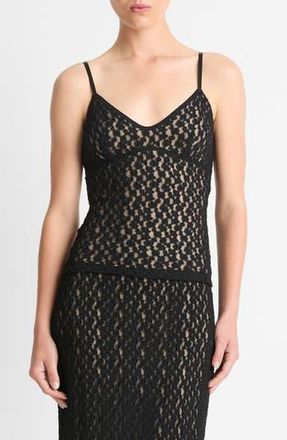 Vince Floral Lace Camisole in Black at Nordstrom Rack, Size Small
