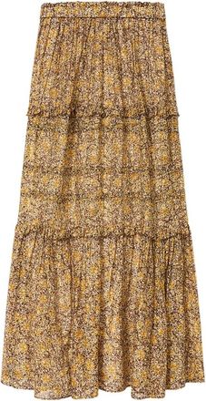 Isabel Marant Maxi Skirts, female, Beige, Size: M Floral Voile Maxi Skirt