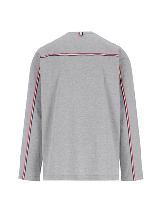 Thom Browne Cotton Crew Neck Long-Sleeve T-Shirt - Gray