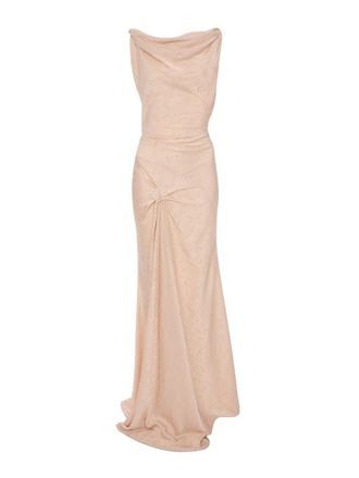Victoria Beckham Pink Tactile Jacquard Viscose Long Dress