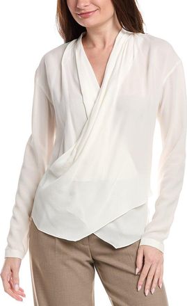 Brunello Cucinelli Surplice Silk Blouse
