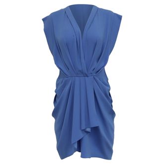 Iro Iro Wrap Effect Mini Dress in Blue Triacetate
