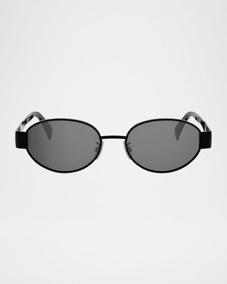 Celine Men & apos;s Triomphe Metal Oval Sunglasses