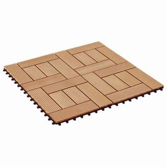 vidaXL Tile De Decking 22 Pcs Teca 30 X 30 Cm Wpc Vidaxl