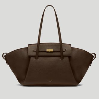 DeMellier The Brooklyn in Mocha Small Grain Leather Tote & Work bag