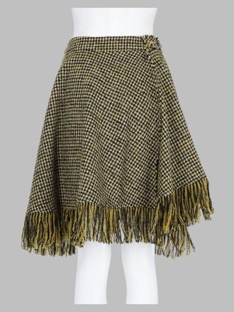 Ganni Houndstooth Knit Skirt - Yellow