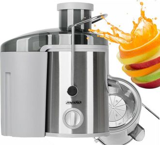 Adler Europe Mesko Ms 4126 - Exprimidor Para Frutas Y Verduras De Acero Inoxidable, M&aacute;quina De Jugo Y Jugo, Entrada De 65 Mm De Ancho, Exprimidor Con Dep&oacute;sito De 4