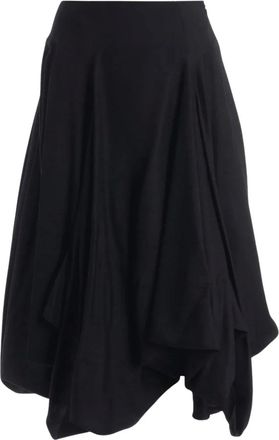 Yohji Yamamoto Falda midi tipo globo con paneles - Skirts - Mujer - Negro - M