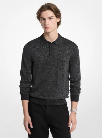 Michael Kors Metallic Wool Polo Sweater