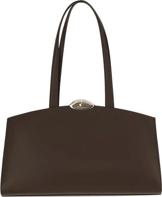 Benedetta Bruzziches Leren tas met bovenhandvatten - Dames - Shoppers - Bruin - ONE Size - Leer - Tassen
