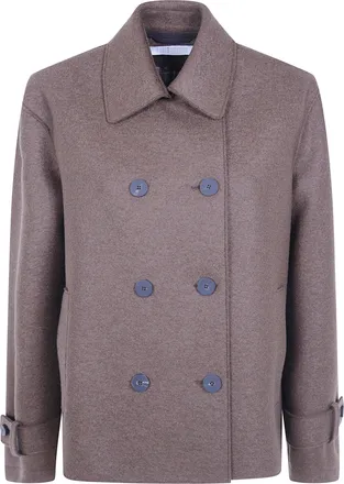 Harris Wharf London Coat Oversized Short Teddy Brown