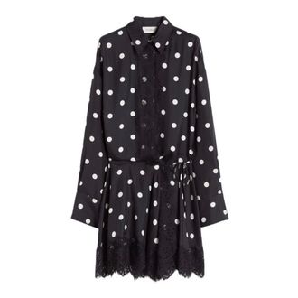 Max Mara Shirt Dresses, female, Black, Size: XS Abito corto con pizzo