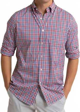 Southern Tide Intercoastal Haywood Plaid Sport Shirt In Mineral Red