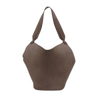 Khaite Tote Bags, female, Brown, Size: ONE SIZE Lotus Mini Suede Leather Bag
