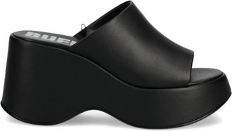 Buffalo Joy platform slide sandals - women - Leather/Rubber/Nappa Leather - 40 - Black
