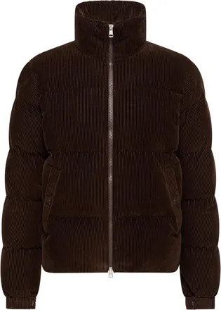 Moncler Moncler Esparron Corduroy Short Down Jacket, Men, Brown, Size: 0