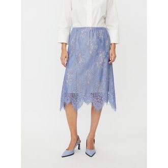 Masai MaSarivelle Lace Overlay Midi Skirt in Stonewash at Nordstrom, Size Xx-Large