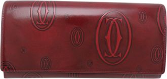 Cartier Bordeaux Red Color Long Wallet (Bi-Fold) (Pre-Owned)