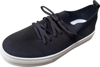 Generic Womens Slip on Walking Trainers Lightweight Orthopedic Sneakers for Women Mesh Woven Shoes Elastic Casual Platform Single Fashion Womens Sneakers Blac