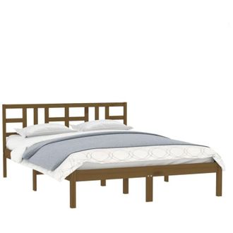 vidaXL Bed Frame without Mattress Honey Brown 200x200 cm Solid Wood Vidaxl