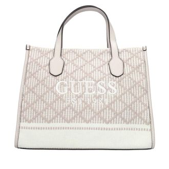 Guess Tassen, Dames, Beige, ONE Size, Leer, Silvana 2 Compartment Tote