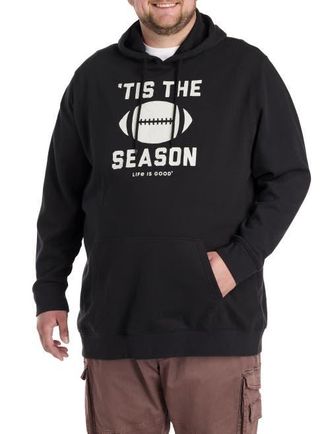 Life is good Big & Tall Tis The Season Hoodie in Black at Nordstrom, Size 4X Big