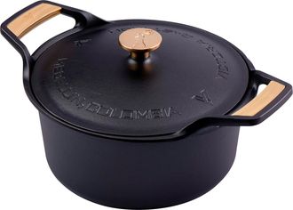 Victoria Victoria 38458 Horno Holand&eacute;s Olla Inducci&oacute;n Hierro Fundido Curado 30cm, Tapa - Sart&eacute;n, 5,7l, Sin Ptfe Negro