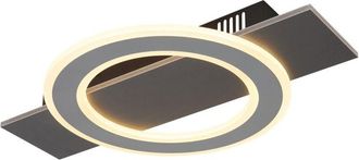 Globo Lighting Lámpara de techo LED semiempotrada integrada antracita cepillada LED 3000K