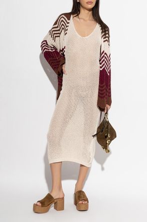 Akep Dress With Shimmering Sequins, Womens, Cream