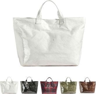 Generic Christmas Plaid Tote Bag for Women PVC Tote Bags Trendy ChristmasGift Bag Large Carry All Hobo Handbag for Shopping (White)