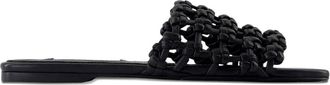Toteme Womens Braided Leather Bandeau Slide In Black