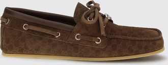 Gucci Mocassino da barca Gucci in camoscio con monogram GG