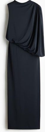 H&M Draped Maxi Dress in Black at Nordstrom, Size X-Small